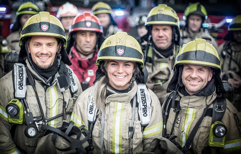 Gruppe brannkonstabler fra Oslo brann og redning