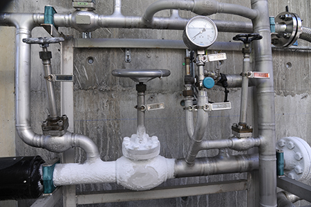 Rør som hører til et gassanlegg