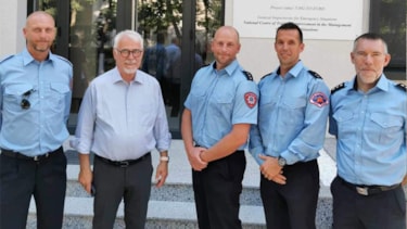 Eksperter fra brannmiljøet i Norge i uniform