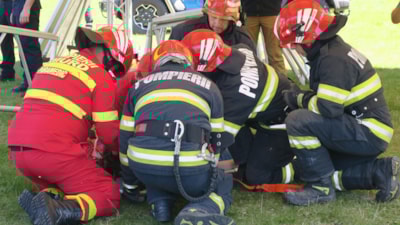 Redningspersonell under øvelse