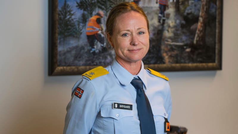 Mona Brygard i Sivilforsvarsuniform