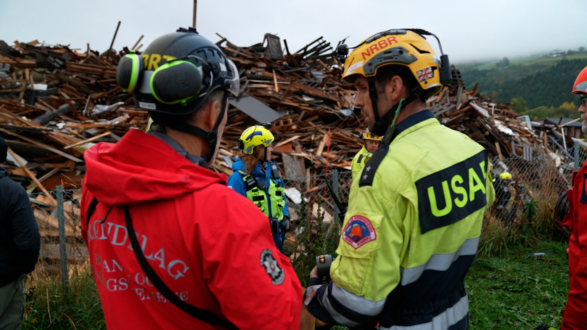 Rescue workers coordinate search and rescue